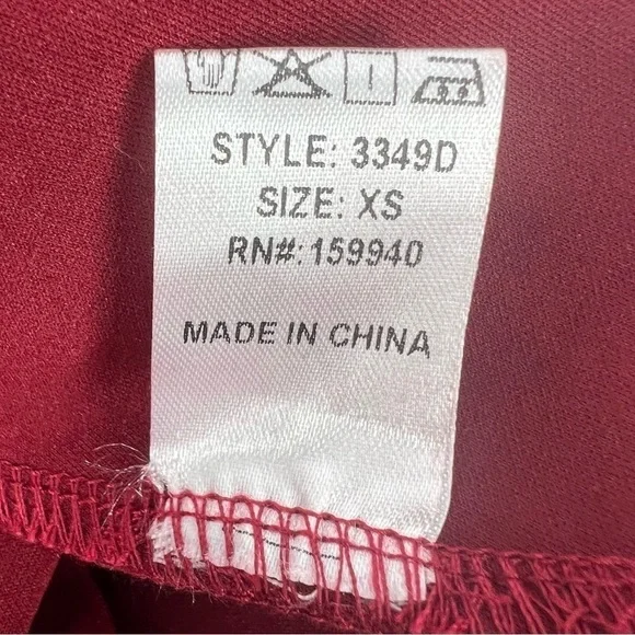 NWT Fashion Nova Wine La Flamenca High Low Ruffled Dress Size XS Women’s - Picture 4 of 10